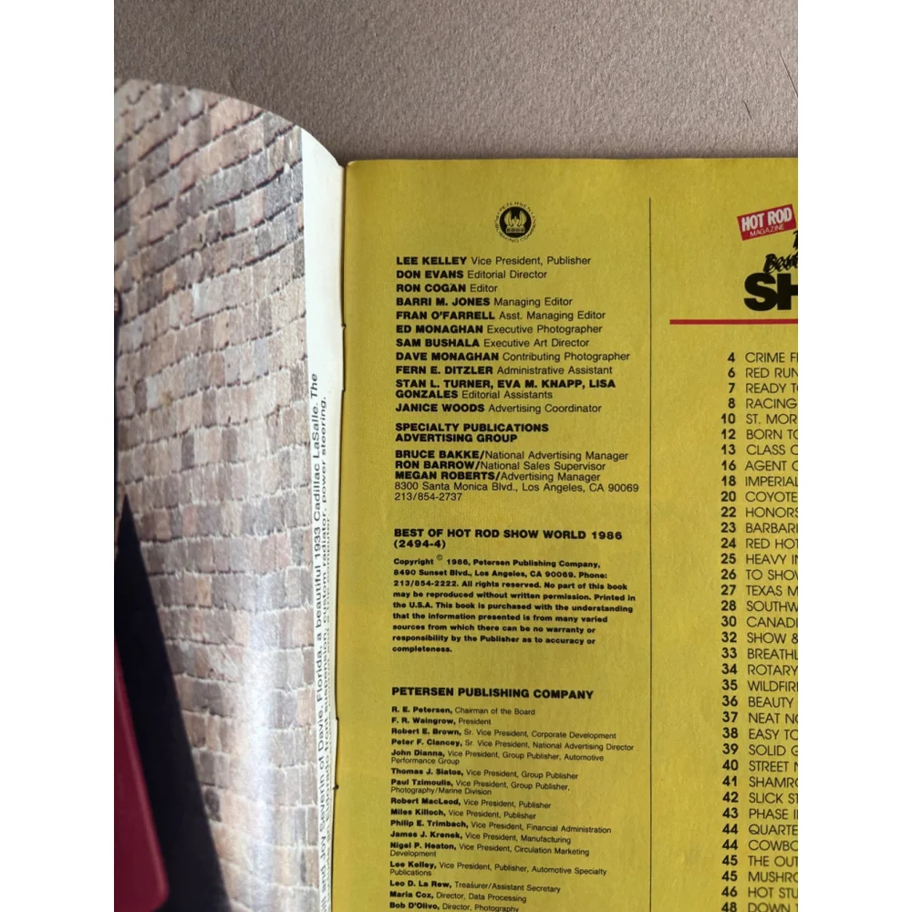 THE BEST OF HOT ROD SHOW WORLD, 1986 ,Volume 4. Number 2.